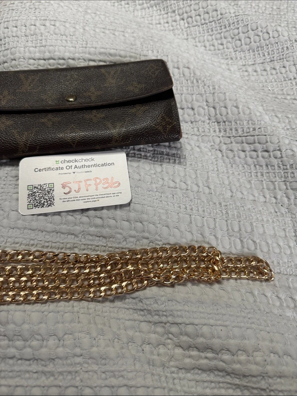 Louis Vuitton Monogram Brown Fold-Over Continental Wallet with COA
